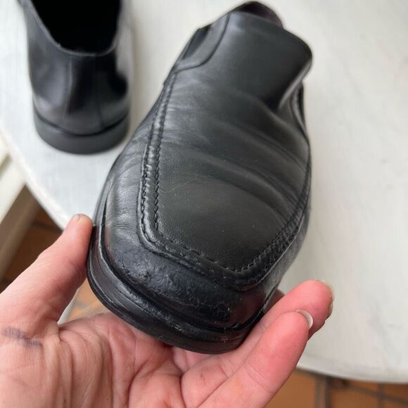 Bruno Magli Raging Black Leather Slip-On Loafers, Handmade in Italy, Size 10 - Picture 3 of 9